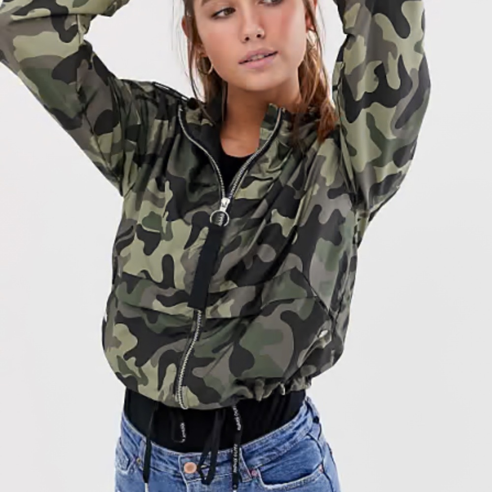 BERSHKA Camouflage Utility Jacket